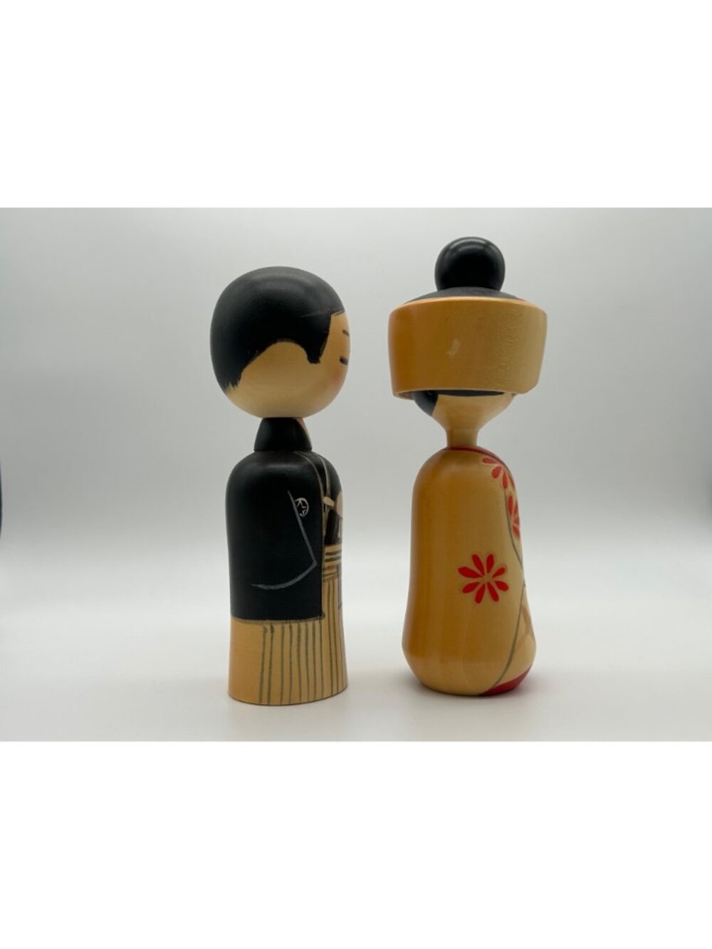 Vintage Hajime Miyashita Creative Sosaku Kokeshi Doll Wedding Set Bride Groom - Picture 11 of 16